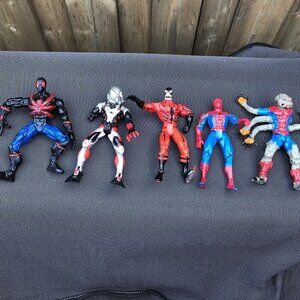 LOT OF 5 Vintage 1997 Marvel Spiderman Action Figures
